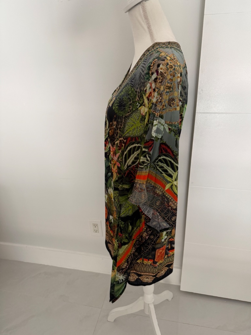 Camilla Short Kaftan Multi Colored Tropical Animal Printed Cover Up Dress - Picture 7 of 9